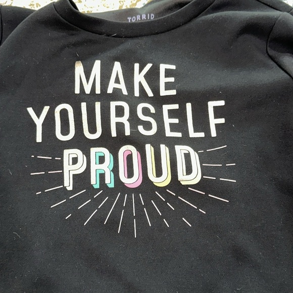 Torrid active Black Graphic Sweatshirt make yourself proud size 2X - Picture 4 of 4